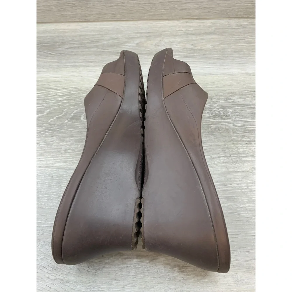 Crocs Sassari Wedge Sandals Women's 9 Espresso Brown Slide Heels Comfort Shoes